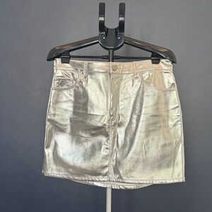 LOFT Silver Metallic Pencil Skirt